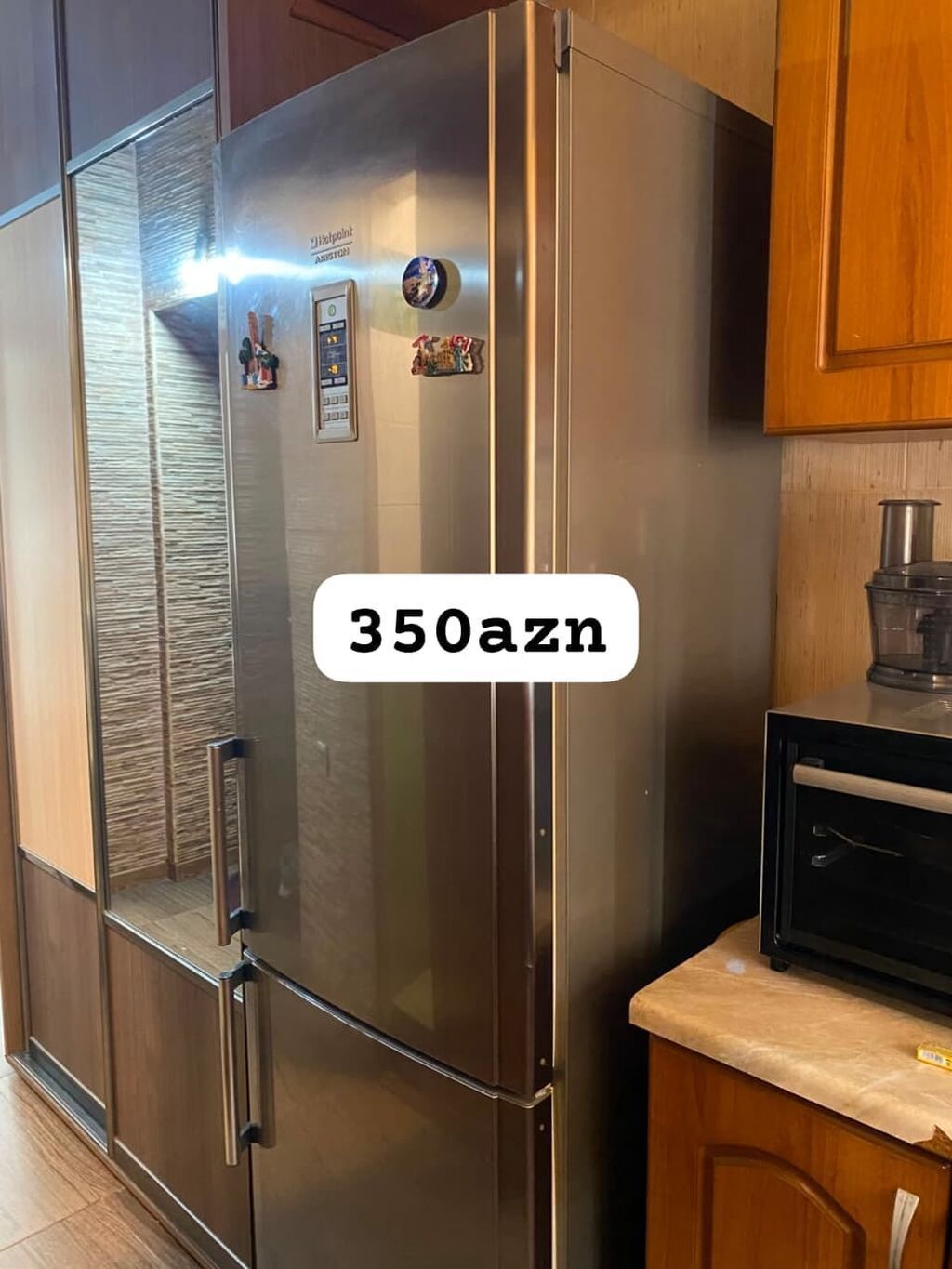 Hotpoint Ariston soyuducu - Rəng: paslanmayan polad (inox), şaquli — Soyuducular, Bakı