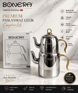Bonera Premium Paslanmaz Polad Çaydanlıq Dəsti - Türkiyə istehsalı - — Qab-qacaq və mətbəx ləvazimatları