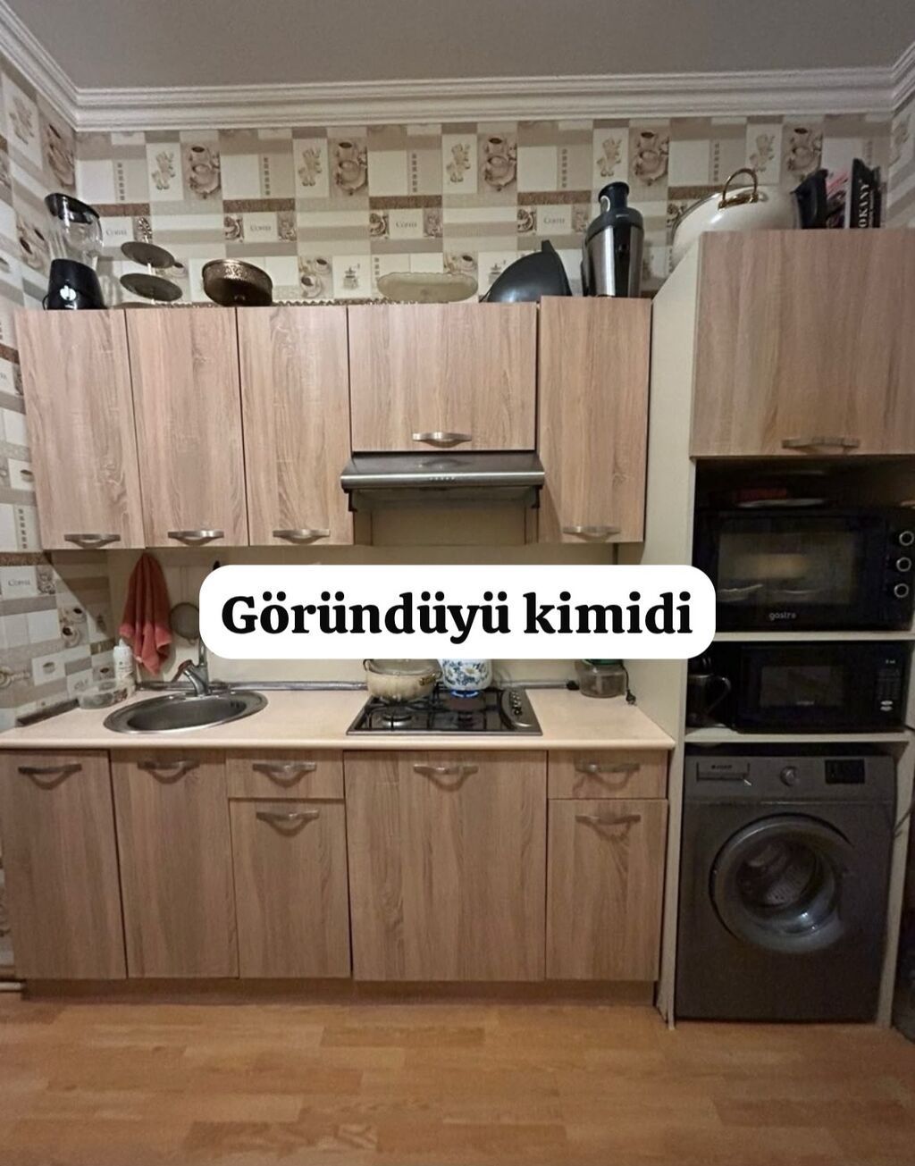 Mətbəx mebeli satılır 300₼. Ölçü 2.60. Üzərində qaz moyka aspirator — Mebel, Bakı