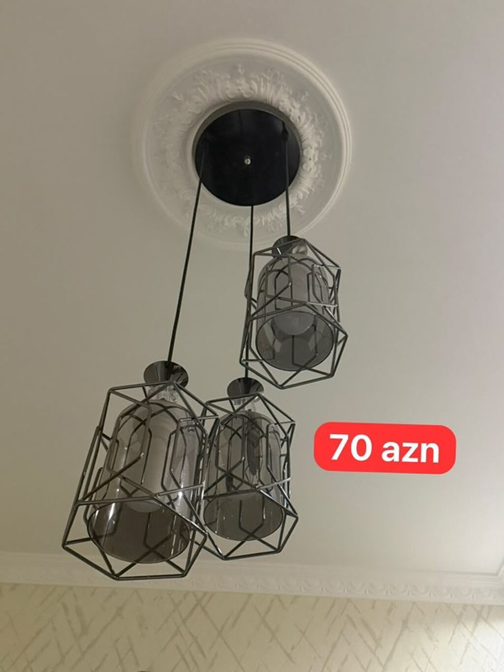 Çılçıraq, 3 lampa, Metal — İşıqlandırma, Xırdalan