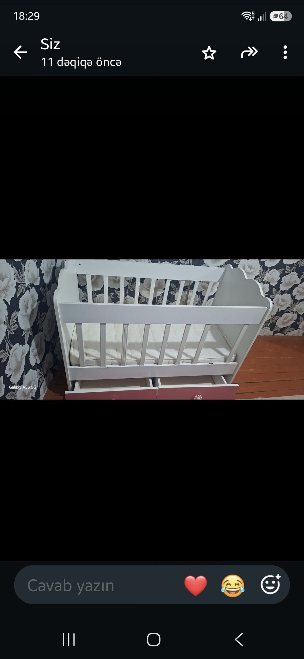 Uşaq beşiyi – ağ rəngdə taxta model - Klassik barmaqlıq dizaynı — Mebel, Digah