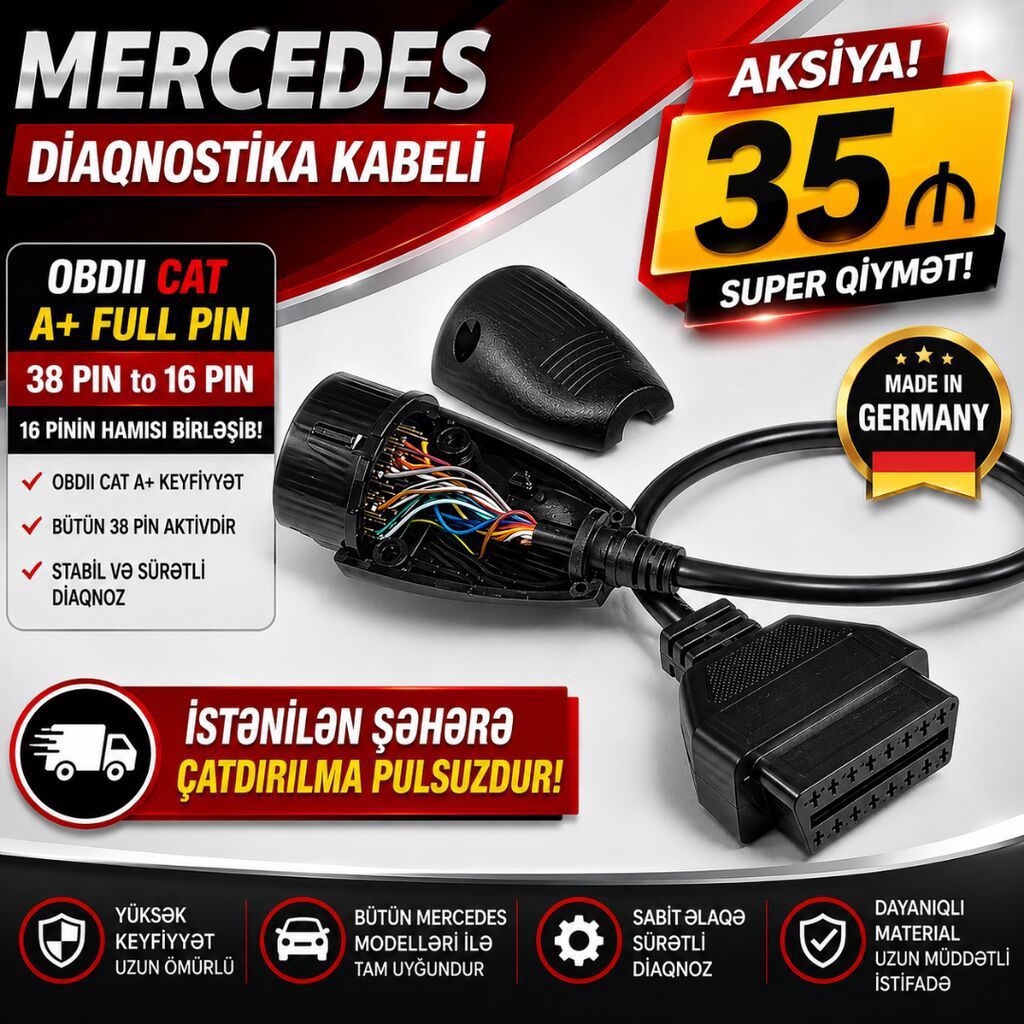 Mercedes diaqnostika kabeli. Full pindir.Yəni 16 pinin hamısı — Avto, Lənkəran