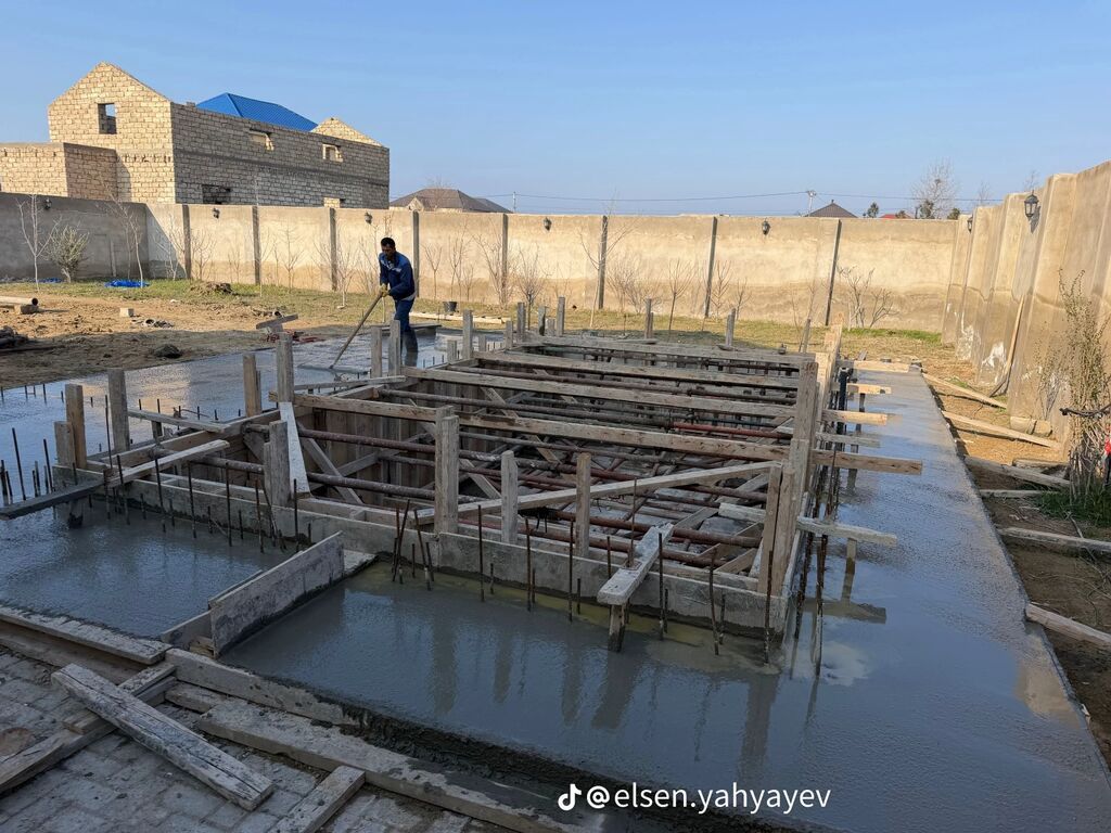 Monolit beton tökmə və armatur-kalıp xidməti - Bünövrə, kəmər, kolon — Tikinti və təmir, Masallı (4)