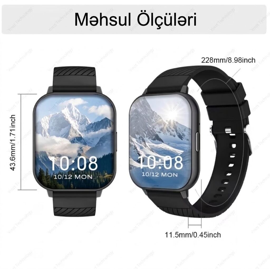 Yeni, Smart saat, Sensor ekran, rəng - Qara — Aksesuarlar, Samux (2)
