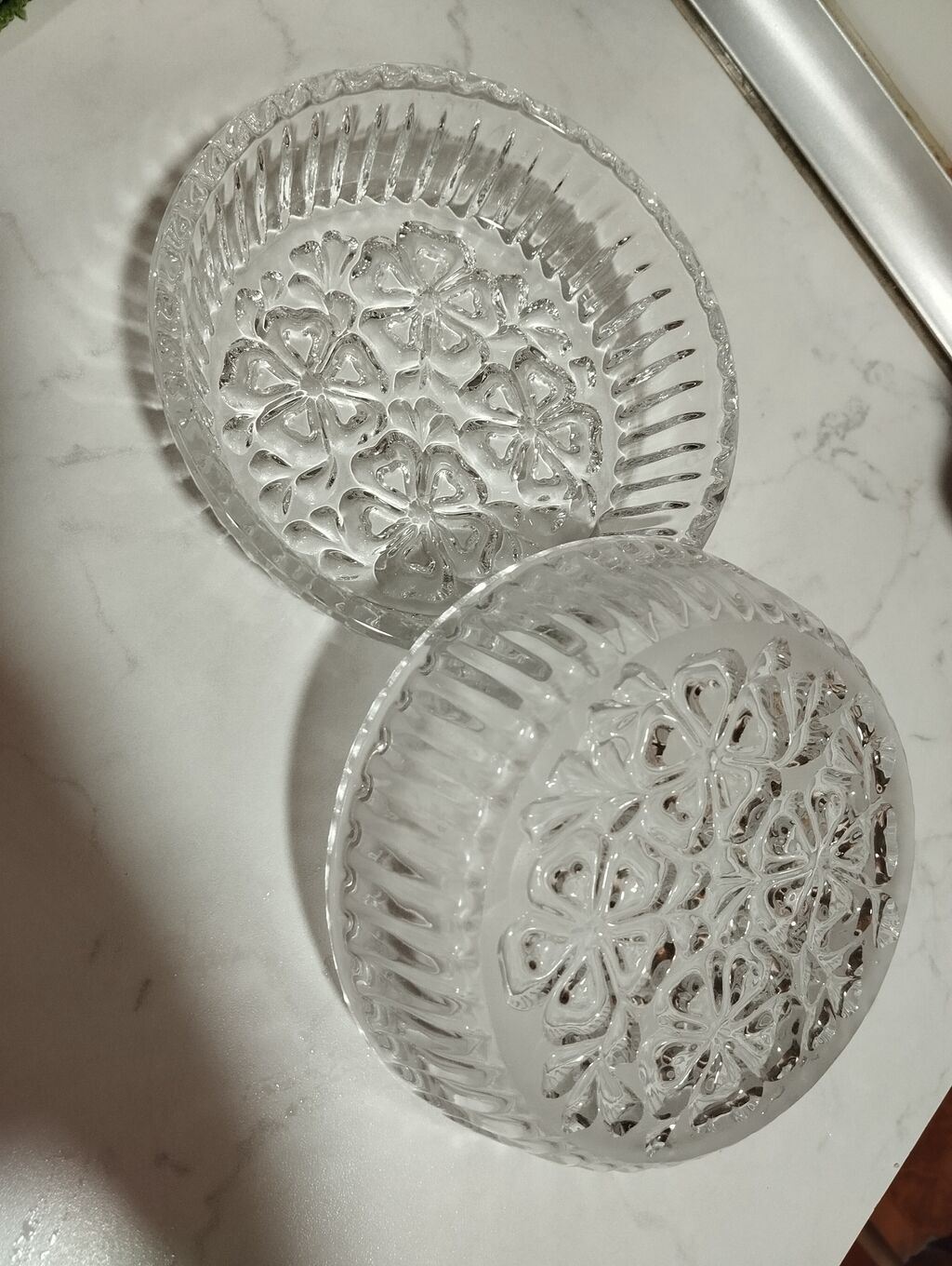 Şüşə qab dəsti – 2 ədəd - Material: qalın şüşə - Forma: dəyirmi — Mallar, Bakı