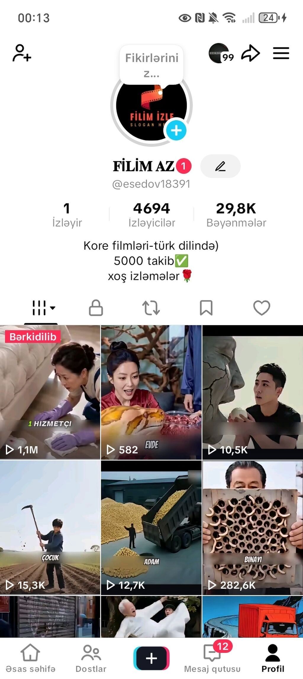 Xidmət: “FİLİM AZ” – kore filmlərinin türk dilində qısa video — Xidmətlər, Bərdə (3)