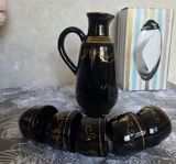 Qara keramika qraf və 5 əd stəkan — dekorativ keramika — Lily — Посуда и кухонные принадлежности