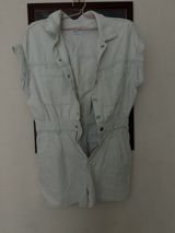 Qadın denim kombinezon (şortlu) - Rəng: açıq açıq-mavi/boz (yuyulmuş — Jumpsuits