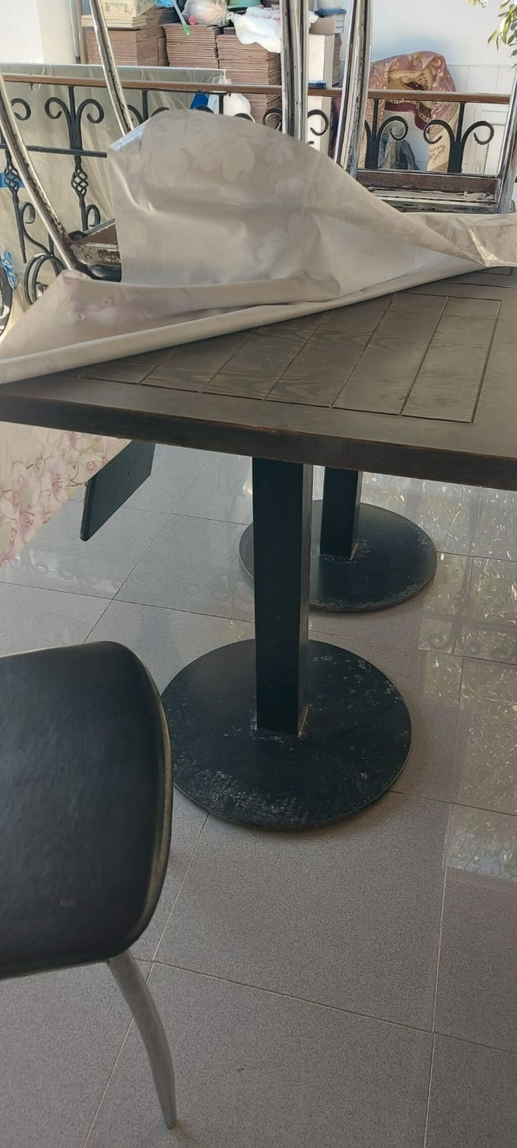 Qara rəngdə 2masa və 6 ədəd stul dəsti - Masa: düzbucaqlı stolüstü — Mebel, Digah (4)