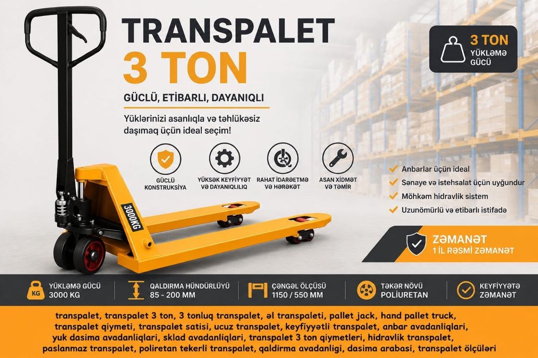 Transpalet 3 ton — Mallar, Bakı