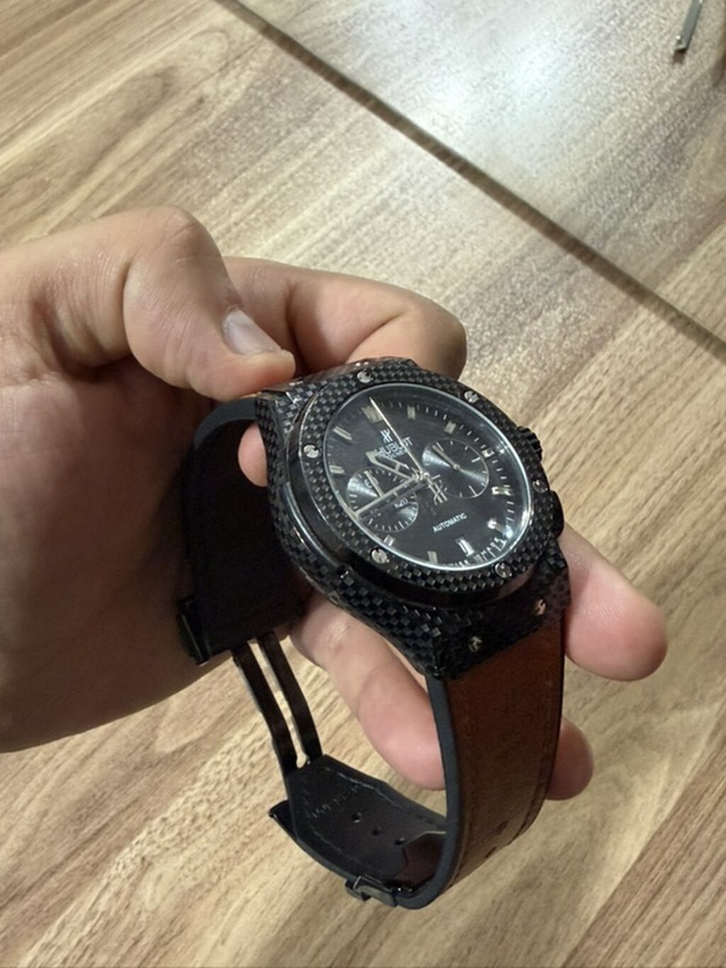 Hublot avtomatik kişi qol saatı - Korpus: qara rəngli, karbon lif — Qol saatları, Masallı (3)
