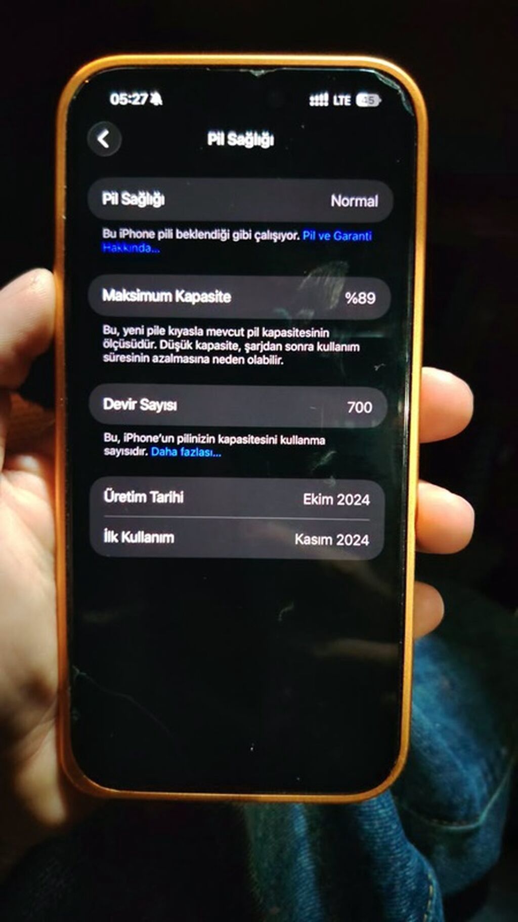 IPhone 16 Pro, 256 GB, Narıncı, Zəmanət, Simsiz şarj, Face ID — Apple iPhone, Bakı (4)