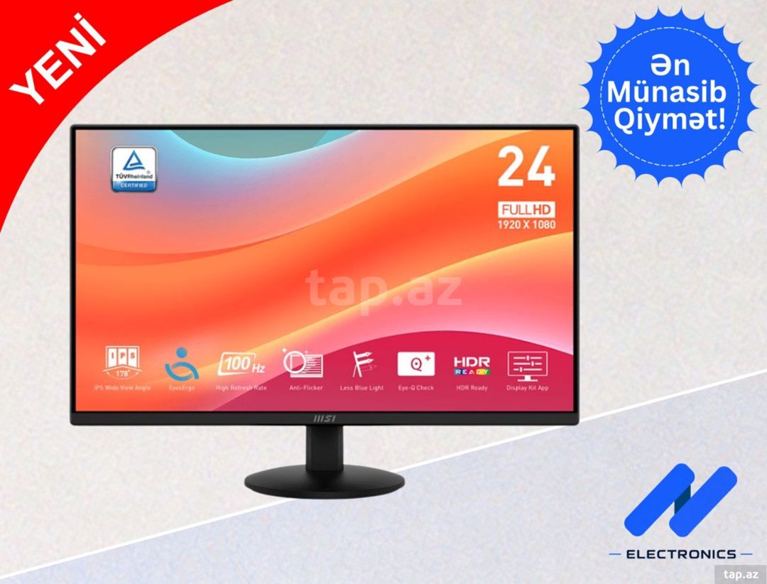 Monitor "MSI Pro MP242L 100HZ FHD 23.8" — Elektronika, Bakı