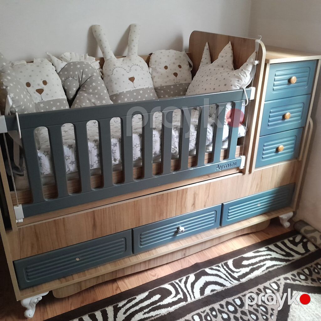 Uşaq beşiyi və komodlu dəst – Aym İnci modeli - Material: ağac — Mebel, Bakı (2)