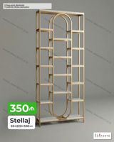 Stellaj – dekorativ sərgi və saxlama rəfi Ölçü: 35 × 220 × 100 sm — Goods