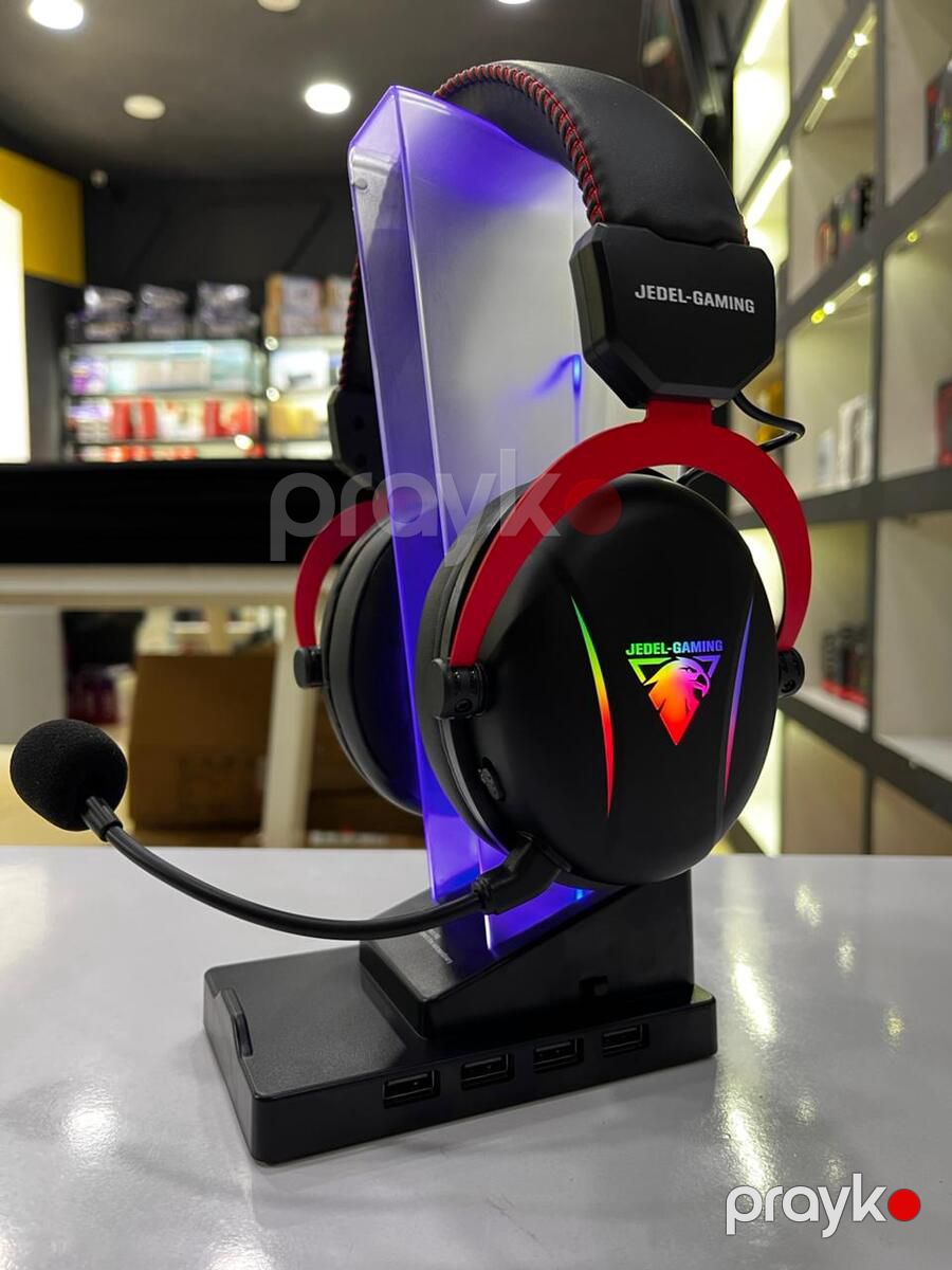 RGB Gaming qulaqlıq Jedel GH564P USB 7.1 Surround BT & 2.4 Wireless — Elektronika, Bakı (4)