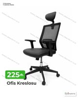 Ofis kreslosu – 225₼ Erqonomik dizaynlı, başlıqlı və tor arxalı ofis — Mebel