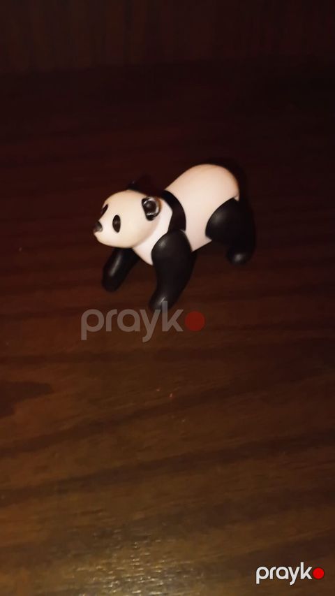 Mini panda fiquru, plastik oyuncaq, qara-ağ — Digah