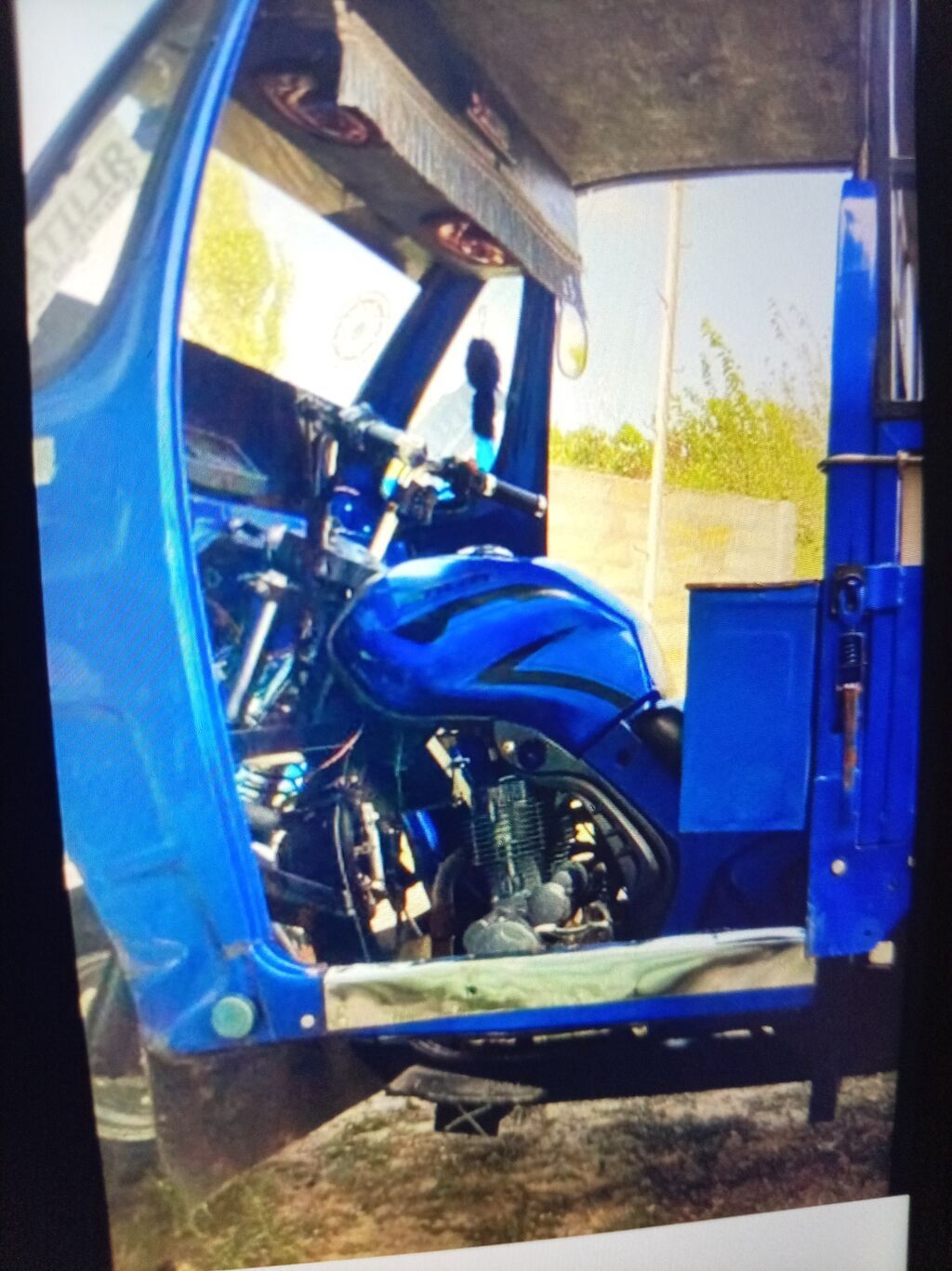 Yük daşıma üçün 3 təkərli motoblok (kargo skuter) - Rəng: mavi - Ön — Motobloklar, Neftçala (5)