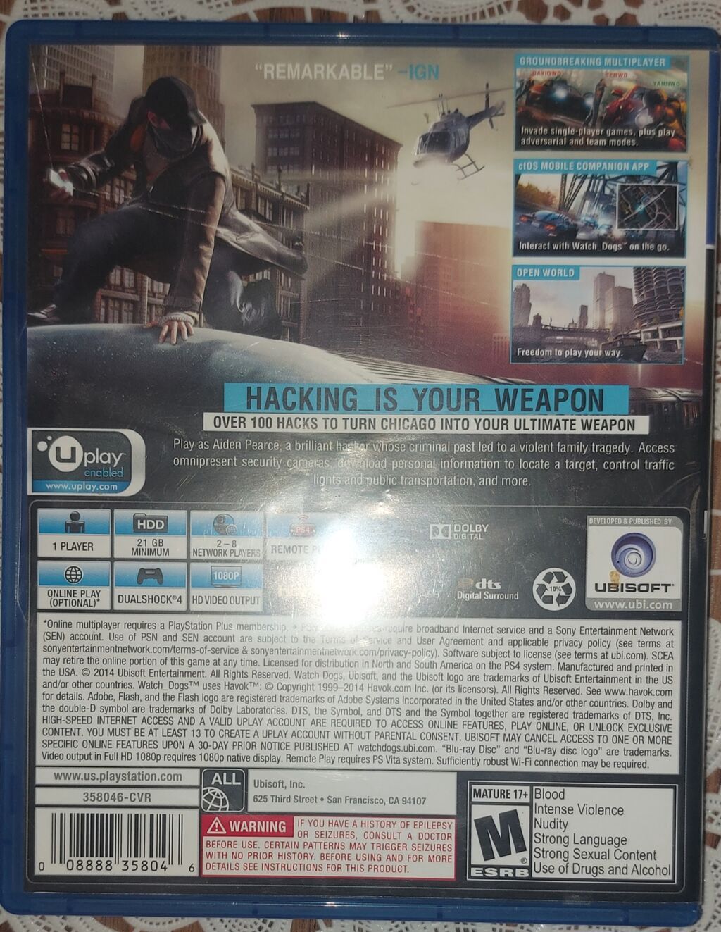 PlayStation 4 üçün Watch Dogs oyunu. Bu oyun, oyunçulara Çikaqonun — Elektronika, Bakı (3)