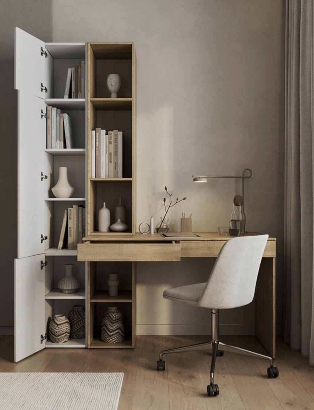 Minimalist iş masası və saxlama modulu dəsti - Dizayn: Skandinaviya — Ofis mebeli, Bakı (3)