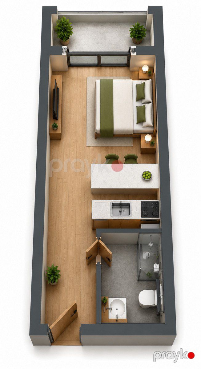 Satılır 1 otaqlı yeni tikili 40 m² — Mənzil, Bakı (10)
