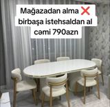 Qonaq otağı üçün, Yeni, Açılmayan, Oval masa, 6 stul — Jale_Mebel — Masalar və stullar
