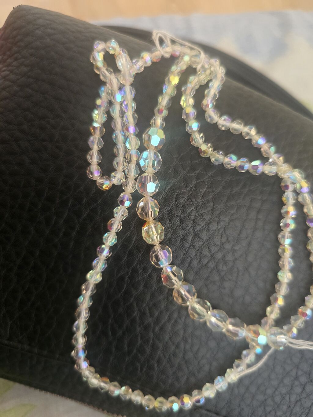 Şüşə kristal muncuq boyunbağı - Material: şəffaf, fasetlü şüşə — Aksesuarlar, Bakı