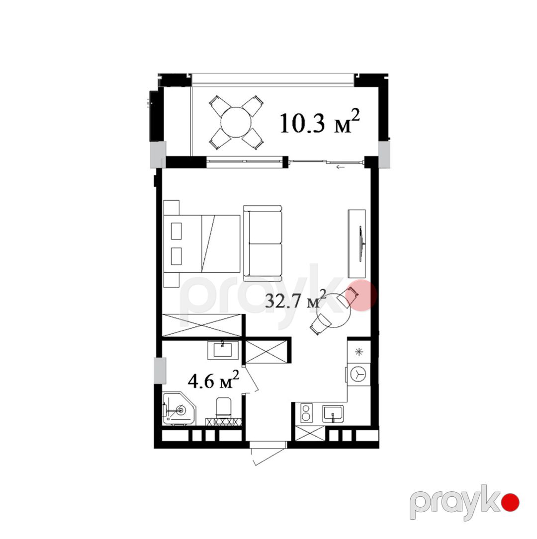Satılır 1 otaqlı yeni tikili 55.7 m² — Mənzil, Bakı (6)