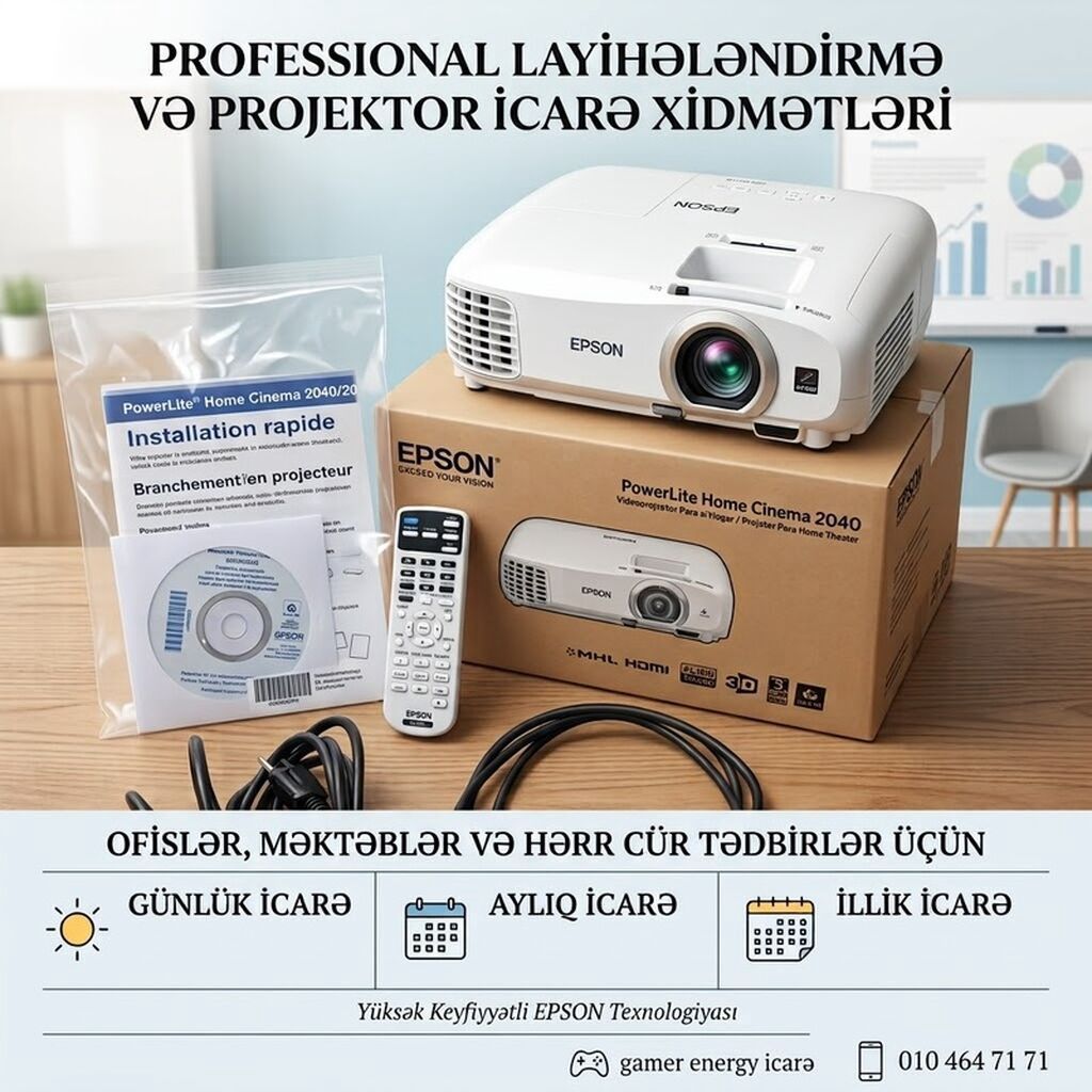 Peşəkar layihələndirmə və proyektor icarə xidməti - Ofislər — Mallar, Bakı