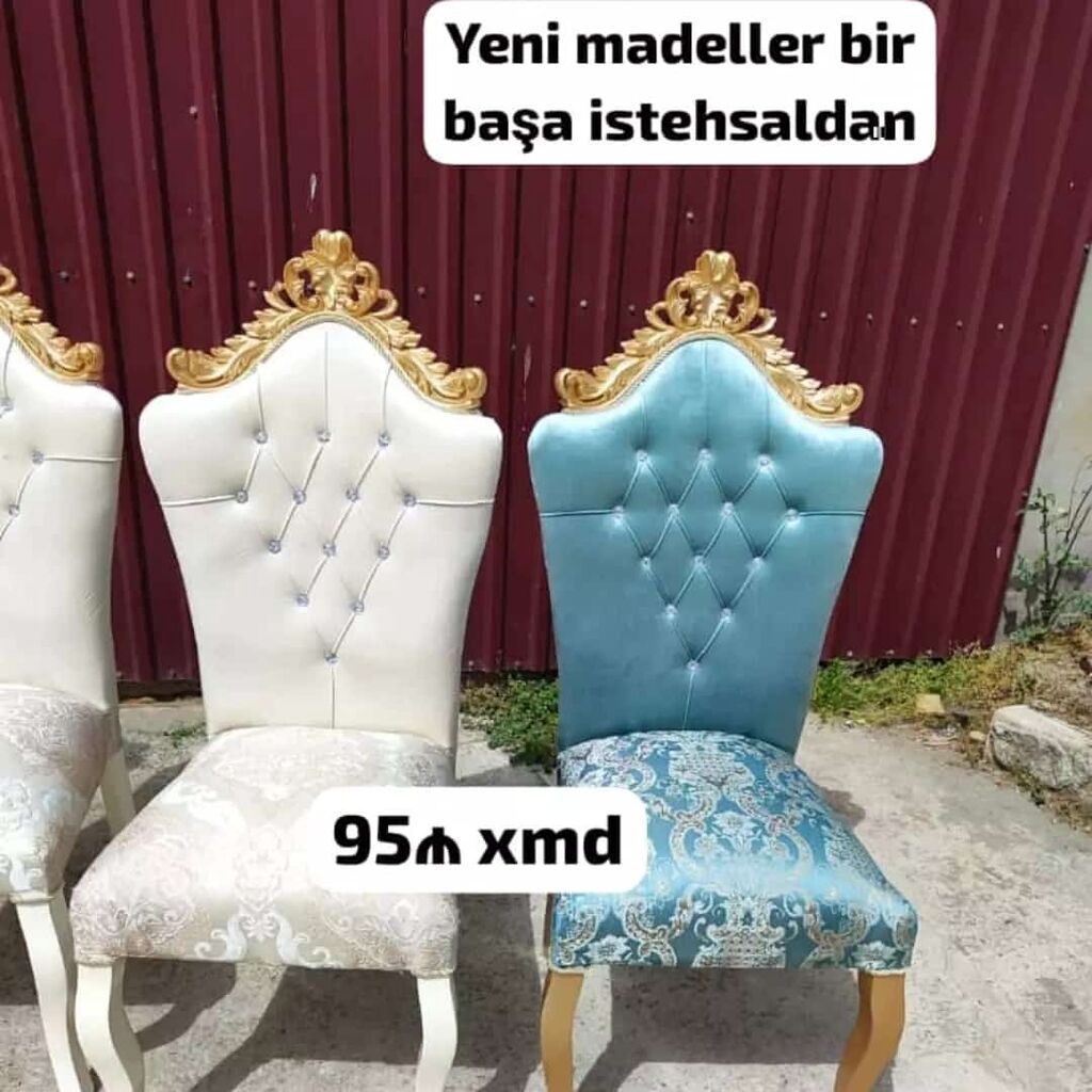 Klassik üslubda zərif yemək otağı stulları - Dizayn: Yuxarı hissədə — Stullar, Bakı