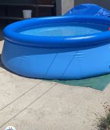 Şişmə dairəvi hovuz — mavi rəng, şişirilən halqalı kənar — Swimming pools