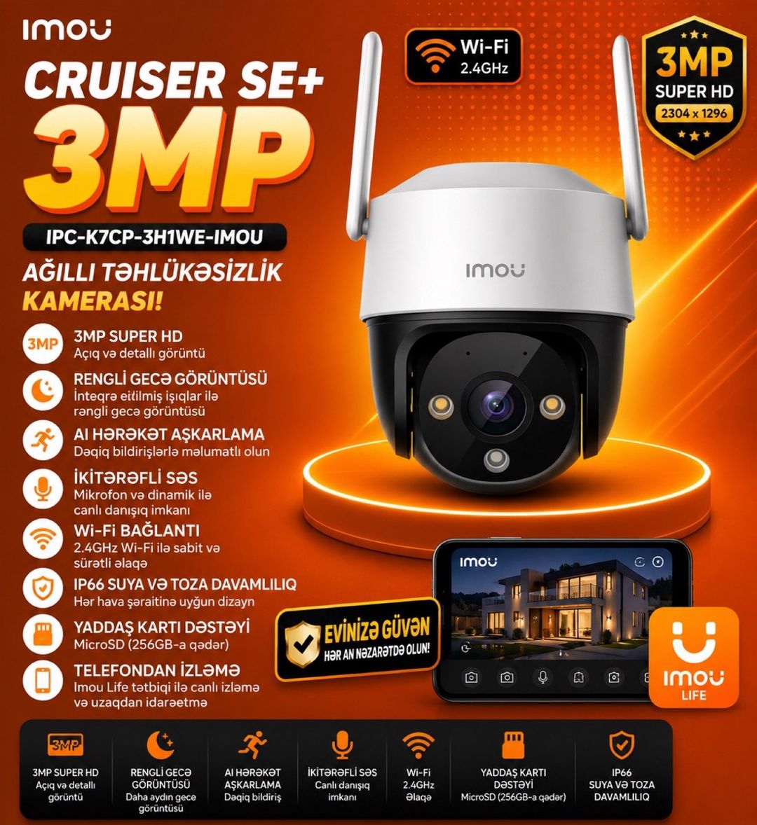 Wifi kamera — Təhlükəsizlik sistemləri, Bakı (9)