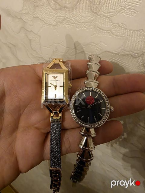 "BYLGARI" və "Emporio Armani" qadın qol saatı. Yenidir. İstifadə