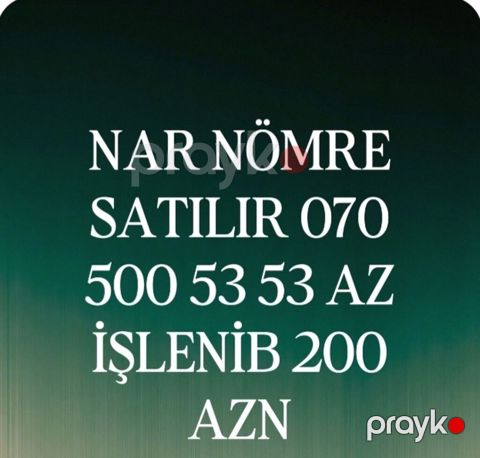 Nar operatoruna aid yadda qalan gözəl nömrə satılır: 070 500 53 53. - — Mehdiabad