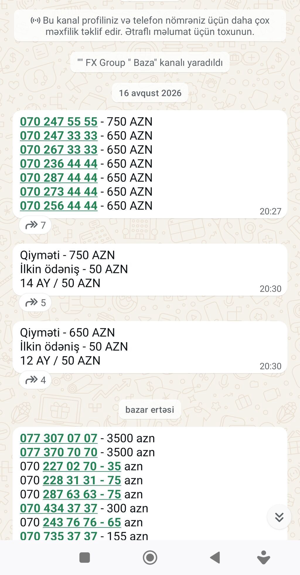 Xüsusi və yadda qalan mobil nömrələr satılır. Seçimlər arasında — Elektronika, Bakı (5)