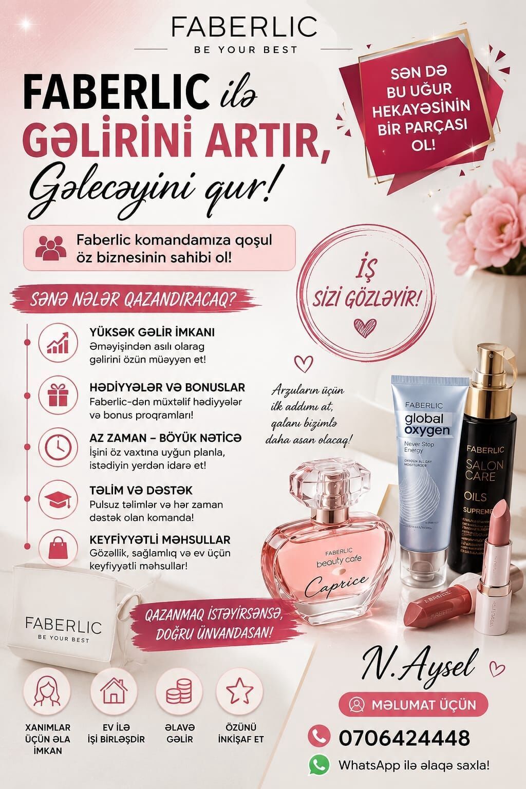 Faberlic ilə gəlirini artır, gələcəyini qur! Faberlic komandasına