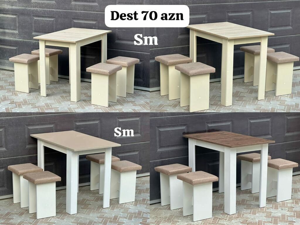 Mətbəx və ya balkon üçün kompakt masa-taburet dəstləri