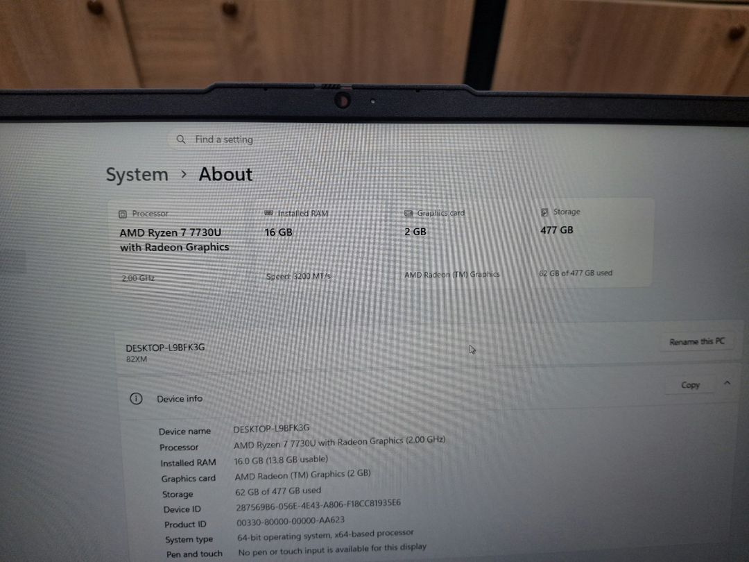 Lenovo Ideapad Slim 3 Ryzen 7 7730U 2gb amd — Elektronika, Bakı (7)