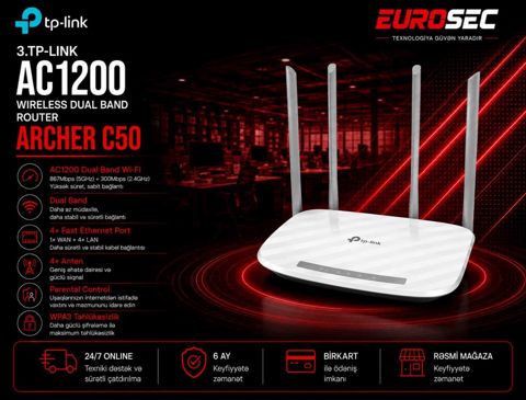 Router TP-Link "AC1200 Wireless Archer C50"