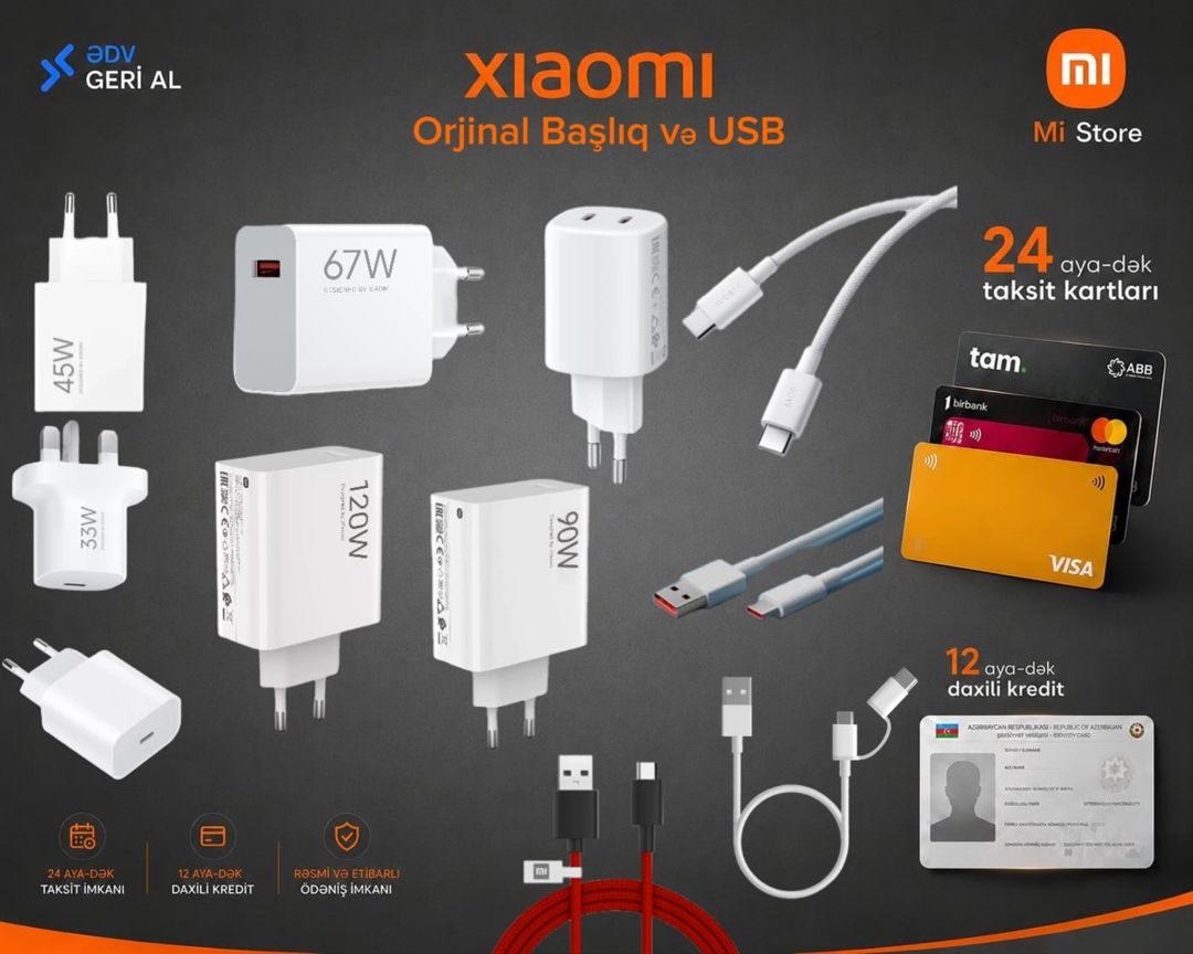 Adapter başlığı və USB "Xiaomi" — Smartfonlar, Bakı
