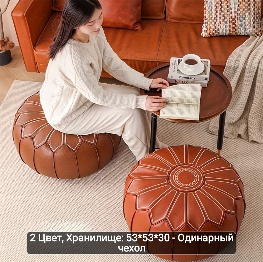 Yeni, Pufik oturacaq, Süni dəri, rəng - Qara — Mebel, Bakı (3)