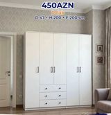 Ağ rəngli çoxfunksiyalı qarderob dolabı Ölçülər: - Dərinlik: 47 sm - — Furniture