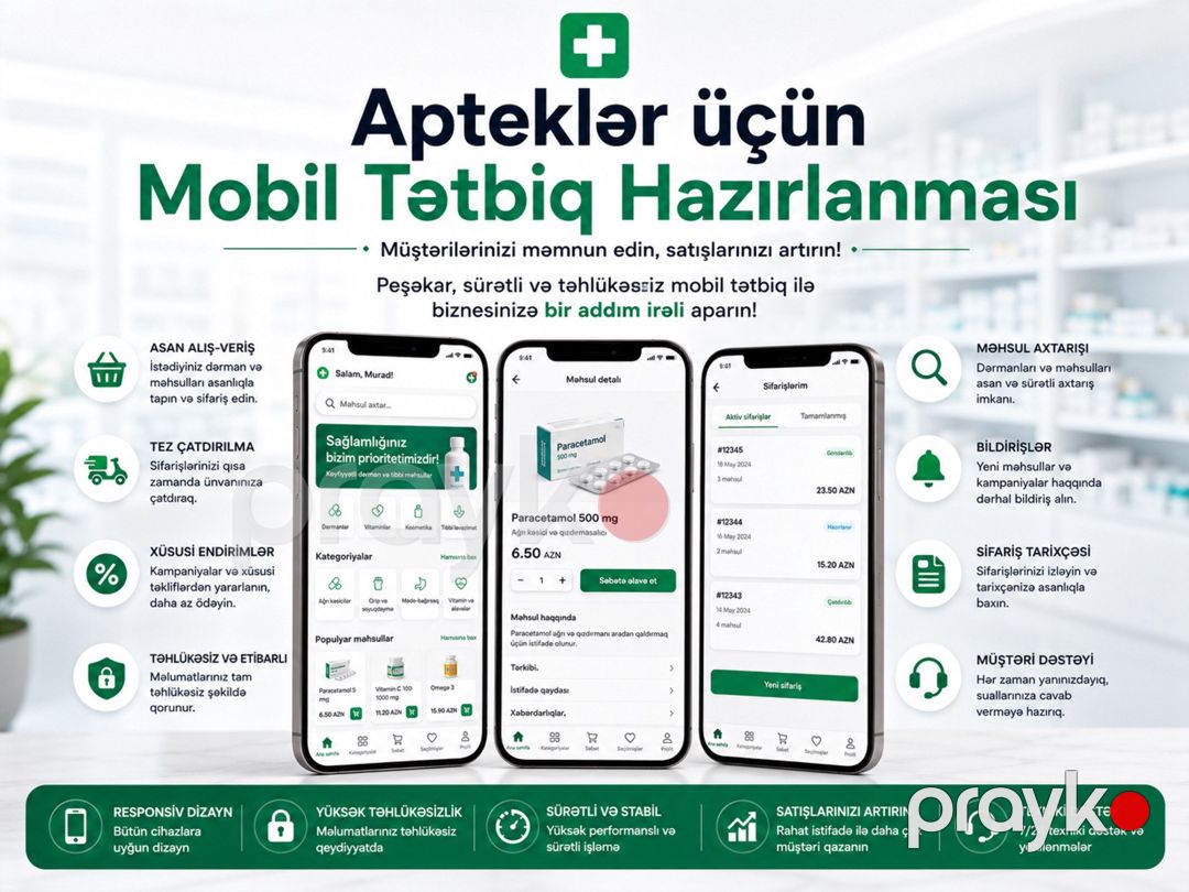Apteklər üçün mobil proqram hazırlanması — Reklama, IT, marketing, Bakı (2)