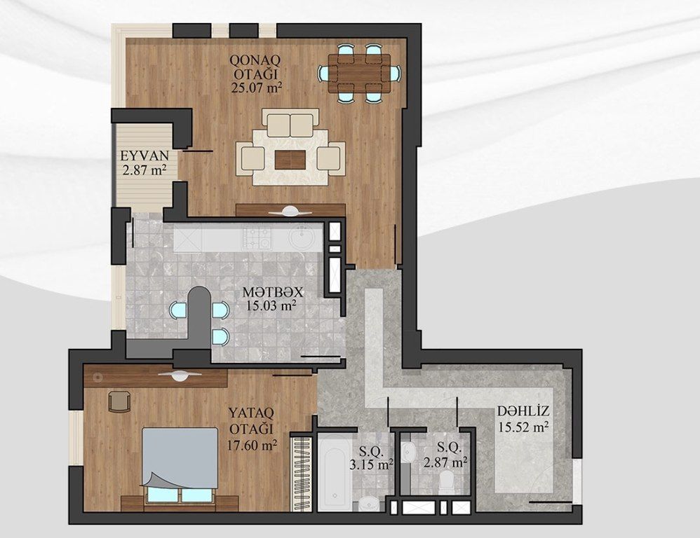 Satılır 2 otaqlı yeni tikili 82.1 m² — Mənzil, Bakı (2)