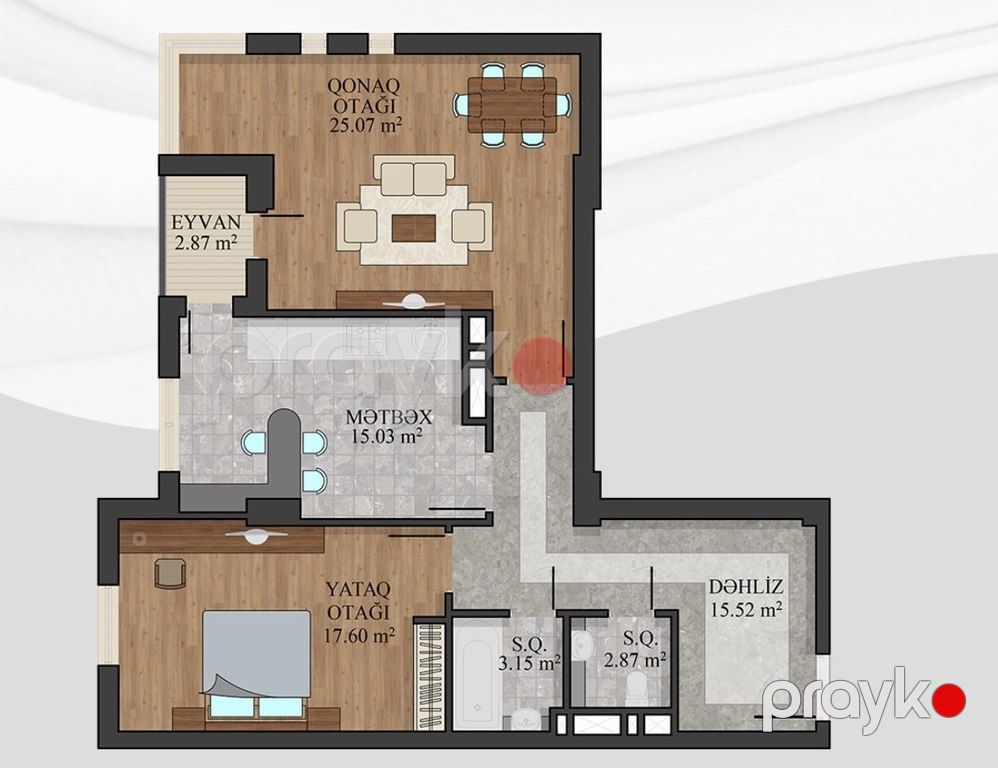 Satılır 2 otaqlı yeni tikili 82.1 m² — Mənzil, Bakı (2)