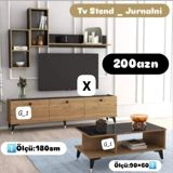 Tv stend və jurnalni dəsti - Üst divar modulu: açıq rəf və kubik — Furniture