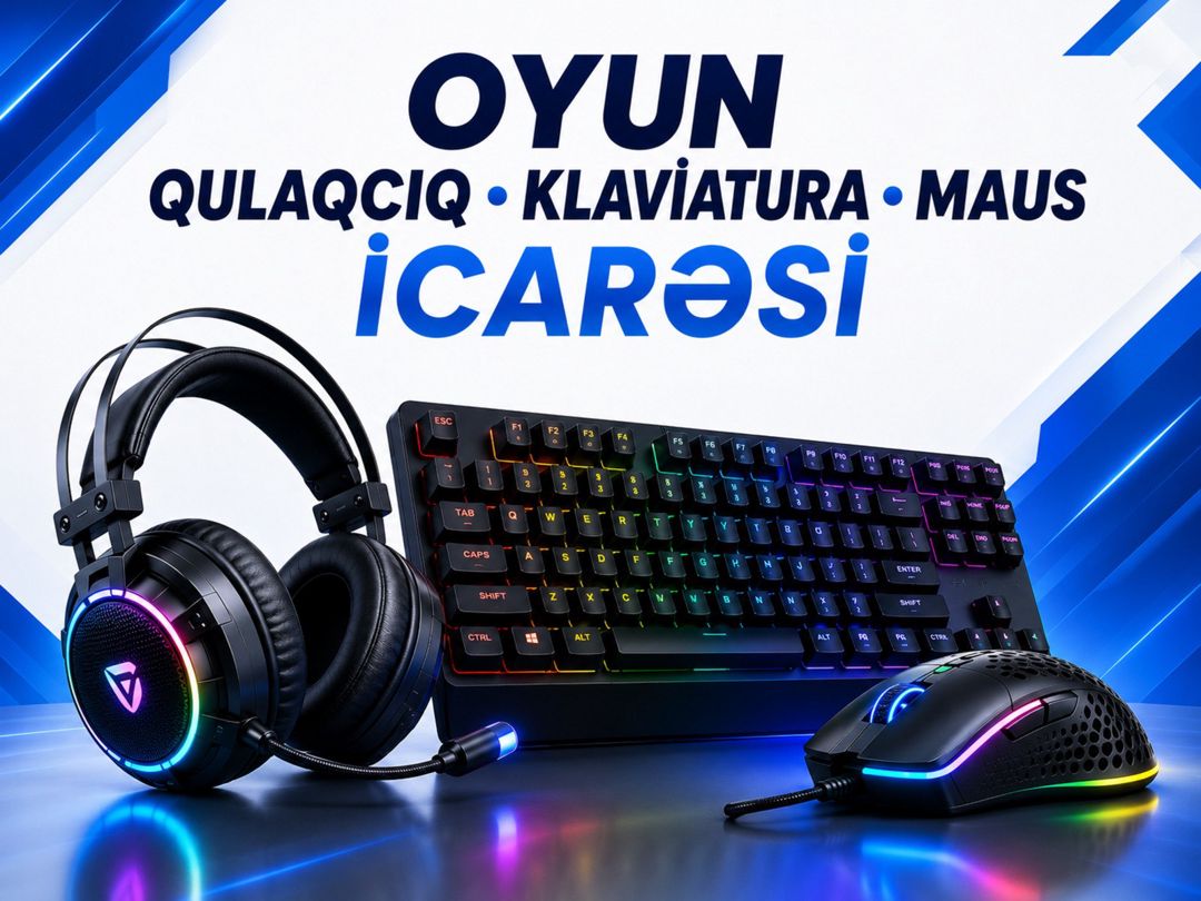 Oyun qulaqlıq klaviatura və kompüter siçanı İcarəsi — Mallar, Bakı
