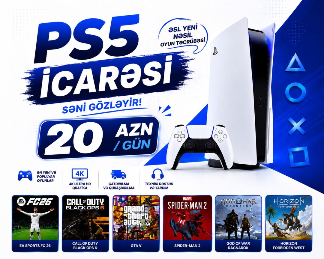 PS5 icarəsi — Mallar, Bakı