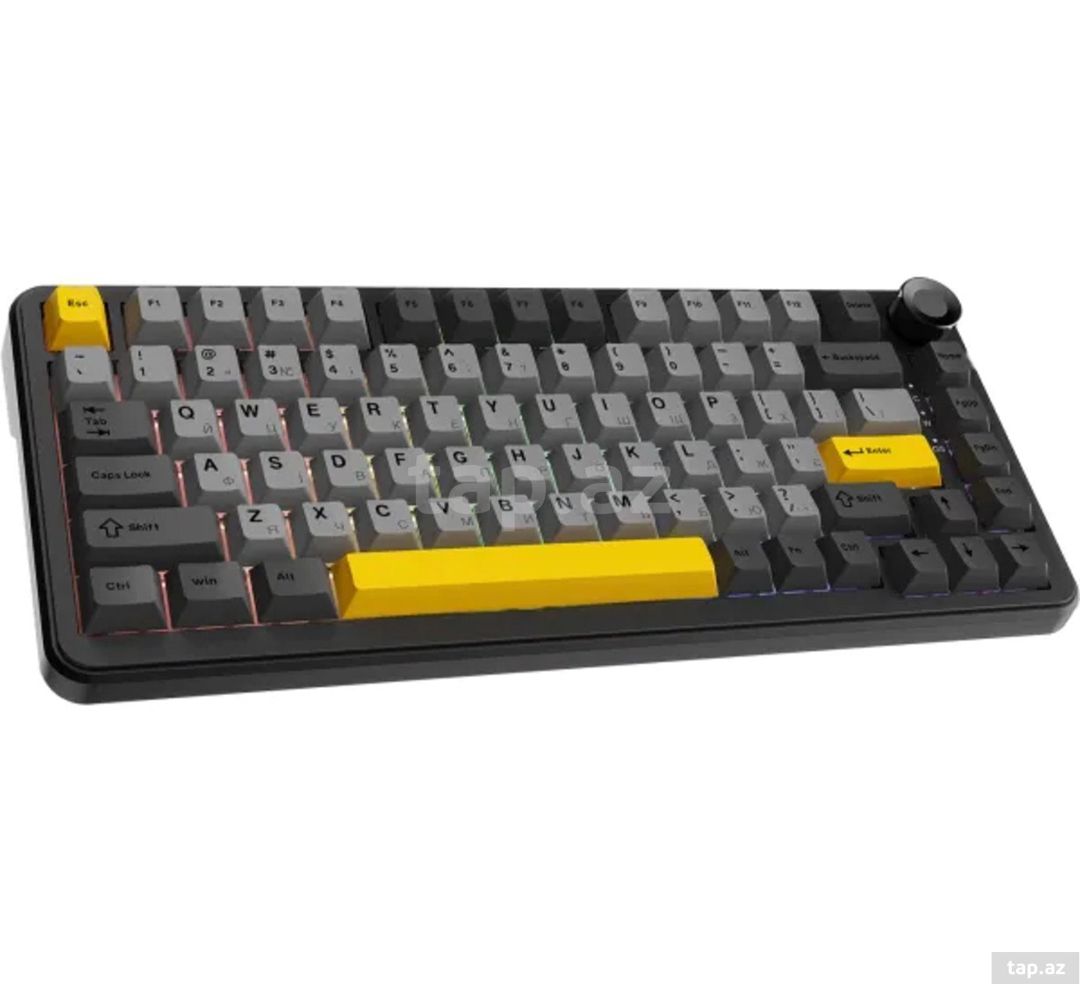 Klaviatura Ajazz AK820 MAX Black Gray Yellow — Elektronika, Bakı (2)